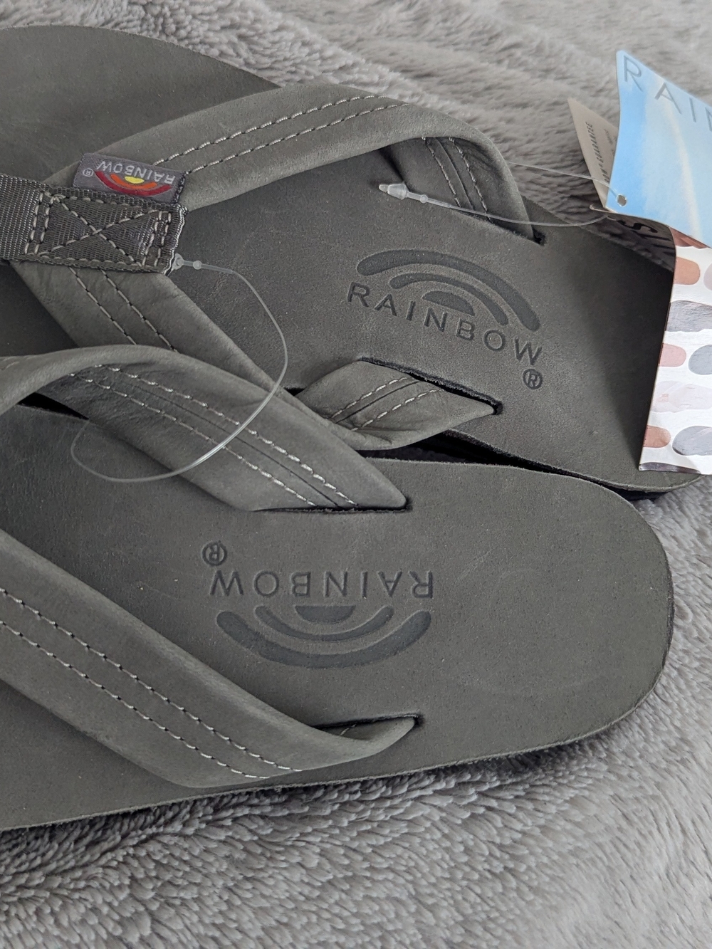 Rainbow Womens Dark Gray Flip Flop Sandals - Classic Neutral